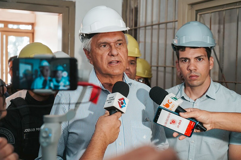 No Entorno do Distrito Federal, Caiado vistoria obras do presídio em construção no município de Novo Gama. Foto: Hegon Guimarães.