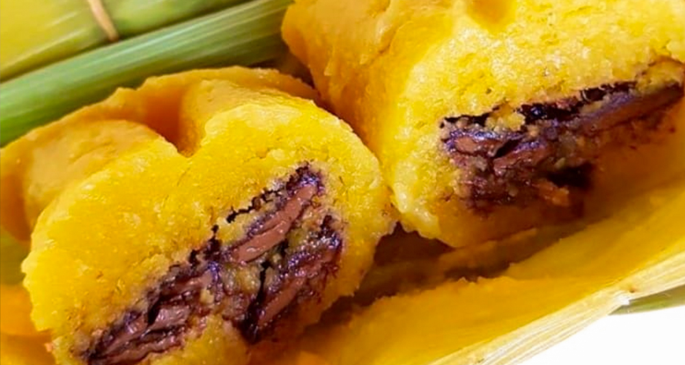 Pamonha doce recheada com chocolate ao leite, meio amargo e branco é inovação do Entorno no Chocolat Festival em Brasília. Foto: Divulgação Pamonharia Toque de Milho.