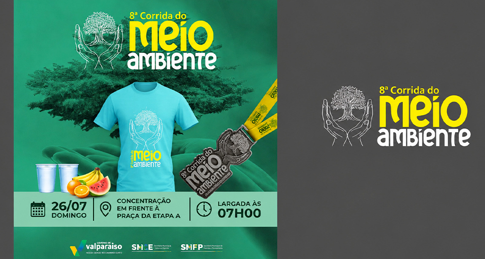 Corredores participam da 8ª Corrida do Meio Ambiente em Valparaíso de Goiás, que terá percurso de 6 km e inscrições gratuitas.